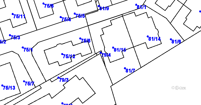 Parcela st. 79/4 v KÚ Přední Kopanina, Katastrální mapa