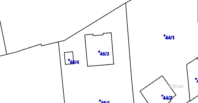 Parcela st. 46/3 v KÚ Přední Kopanina, Katastrální mapa