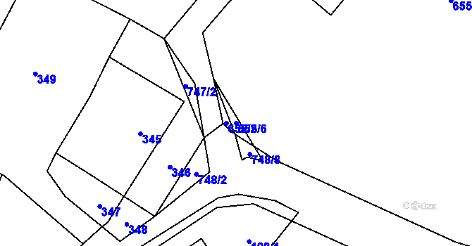 Parcela st. 655/6 v KÚ Přední Kopanina, Katastrální mapa
