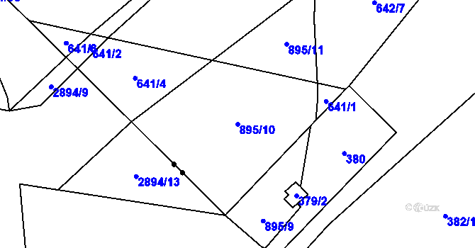 Parcela st. 895/10 v KÚ Přední Kopanina, Katastrální mapa