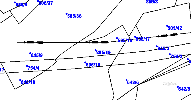 Parcela st. 895/19 v KÚ Přední Kopanina, Katastrální mapa
