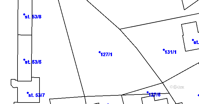 Parcela st. 127/1 v KÚ Přední Lhota u Poděbrad, Katastrální mapa