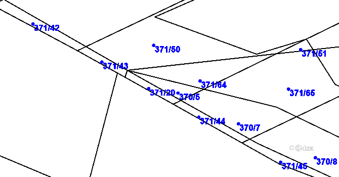 Parcela st. 370/5 v KÚ Přední Lhota u Poděbrad, Katastrální mapa