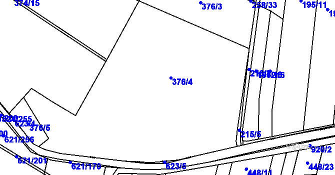 Parcela st. 376 v KÚ Přední Lhota u Poděbrad, Katastrální mapa