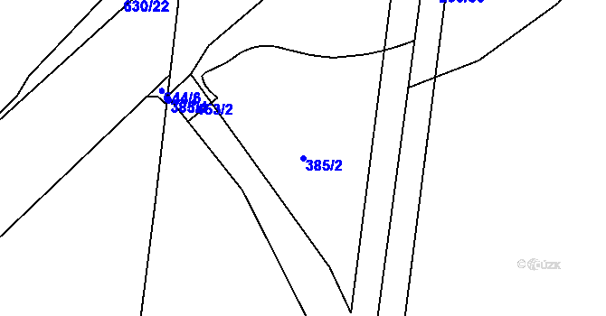 Parcela st. 385/2 v KÚ Přední Lhota u Poděbrad, Katastrální mapa
