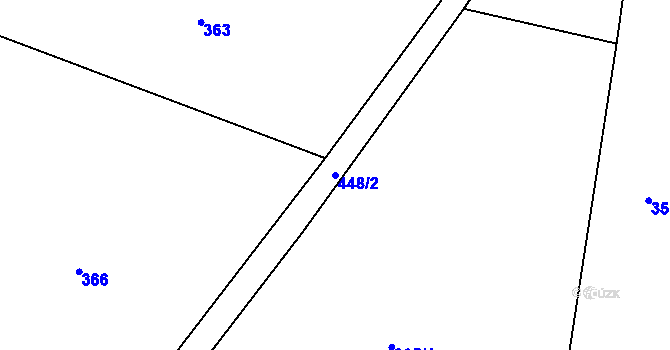 Parcela st. 448/2 v KÚ Přední Lhota u Poděbrad, Katastrální mapa