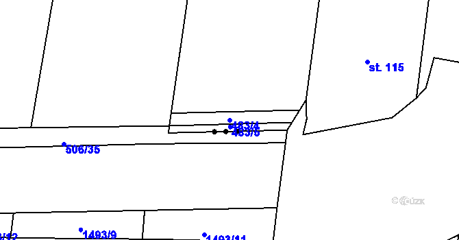 Parcela st. 483/4 v KÚ Přední Lhota u Poděbrad, Katastrální mapa