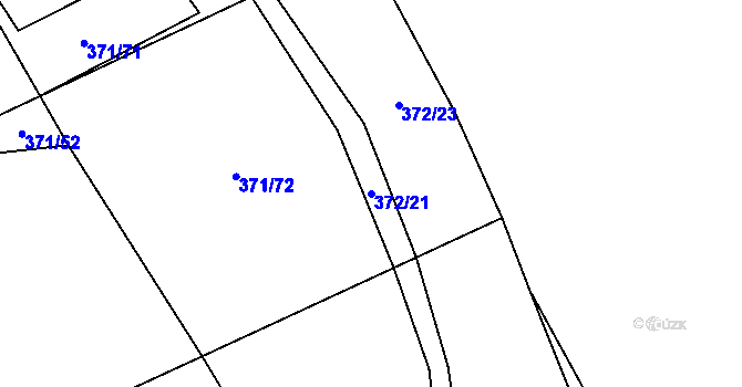 Parcela st. 372/21 v KÚ Přední Lhota u Poděbrad, Katastrální mapa