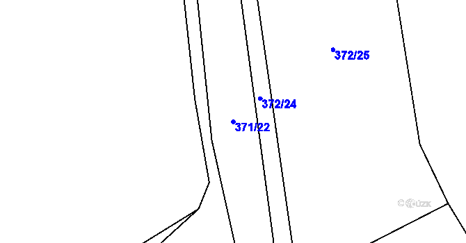 Parcela st. 371/22 v KÚ Přední Lhota u Poděbrad, Katastrální mapa