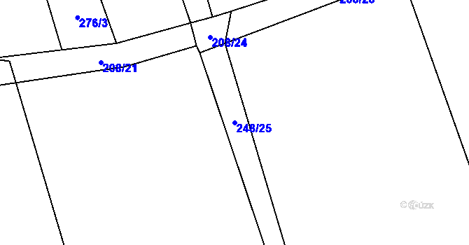 Parcela st. 248/25 v KÚ Přední Lhota u Poděbrad, Katastrální mapa