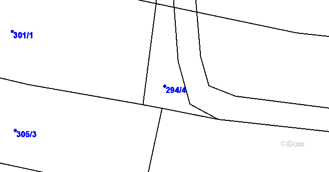 Parcela st. 294/4 v KÚ Přední Lhota u Poděbrad, Katastrální mapa