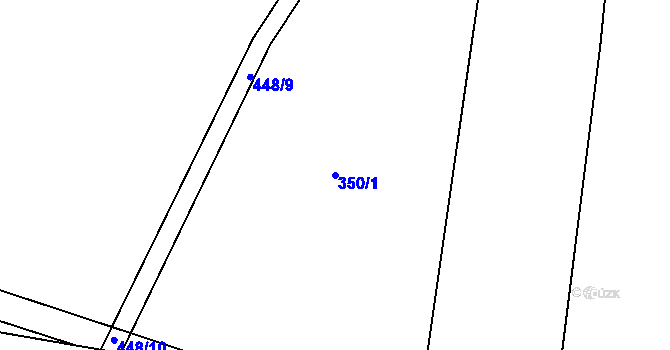Parcela st. 350/1 v KÚ Přední Lhota u Poděbrad, Katastrální mapa