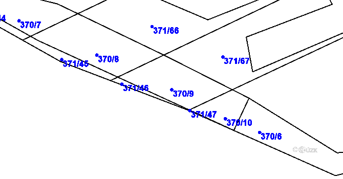 Parcela st. 370/9 v KÚ Přední Lhota u Poděbrad, Katastrální mapa