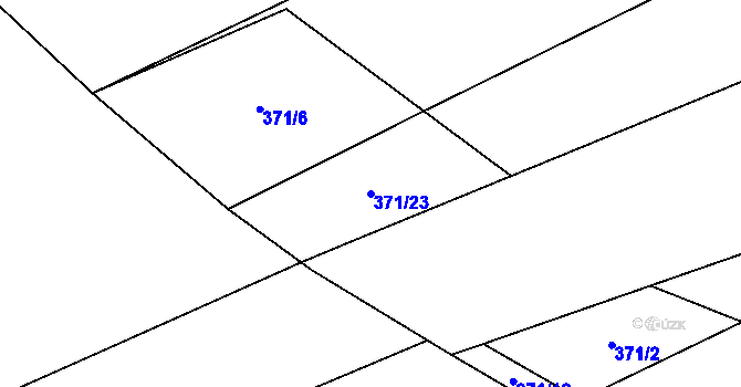 Parcela st. 371/23 v KÚ Přední Lhota u Poděbrad, Katastrální mapa