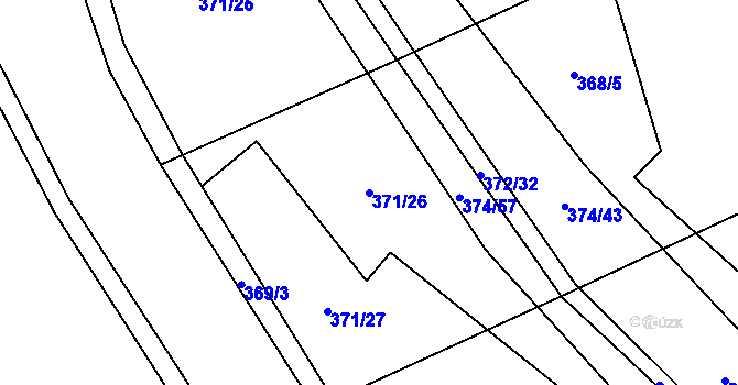 Parcela st. 371/26 v KÚ Přední Lhota u Poděbrad, Katastrální mapa