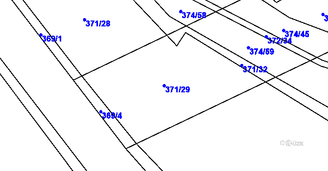 Parcela st. 371/29 v KÚ Přední Lhota u Poděbrad, Katastrální mapa