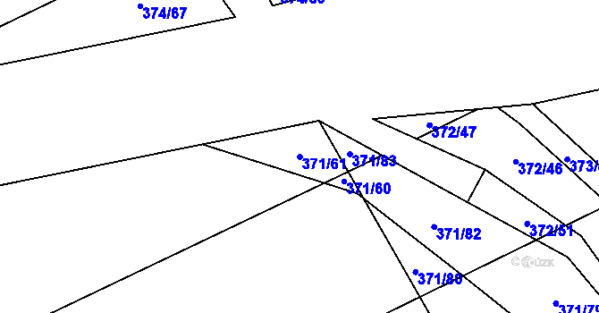 Parcela st. 371/61 v KÚ Přední Lhota u Poděbrad, Katastrální mapa