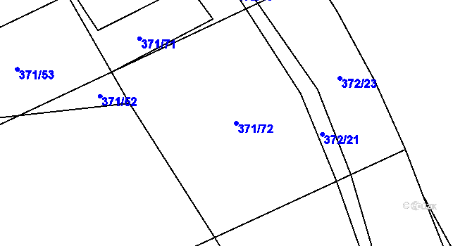 Parcela st. 371/72 v KÚ Přední Lhota u Poděbrad, Katastrální mapa