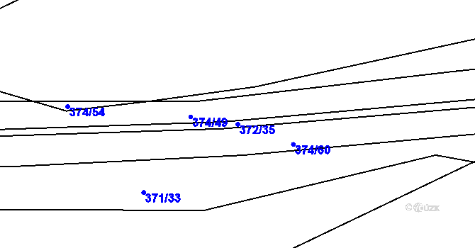 Parcela st. 372/35 v KÚ Přední Lhota u Poděbrad, Katastrální mapa