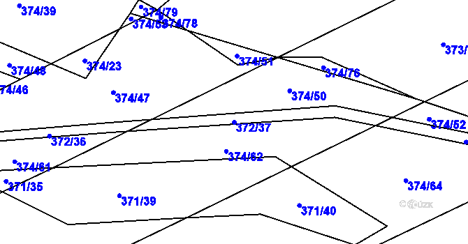 Parcela st. 372/37 v KÚ Přední Lhota u Poděbrad, Katastrální mapa