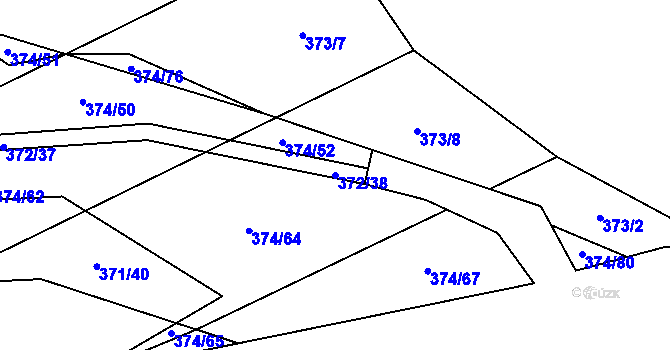 Parcela st. 372/38 v KÚ Přední Lhota u Poděbrad, Katastrální mapa