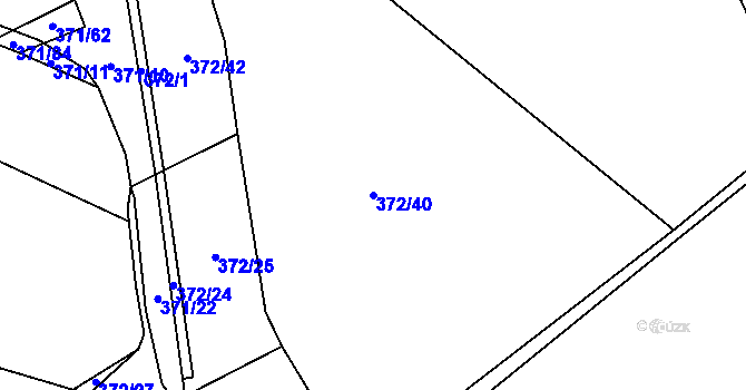 Parcela st. 372/40 v KÚ Přední Lhota u Poděbrad, Katastrální mapa
