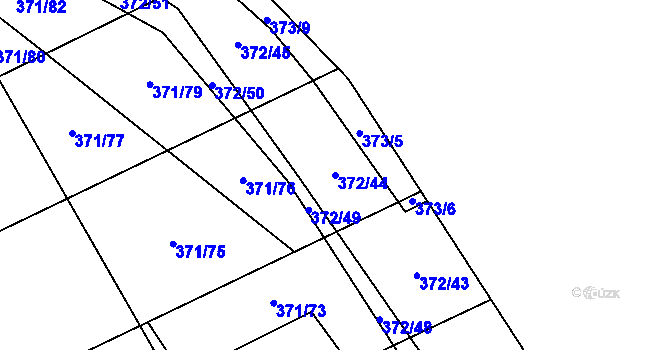 Parcela st. 372/44 v KÚ Přední Lhota u Poděbrad, Katastrální mapa