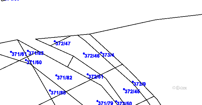 Parcela st. 373/4 v KÚ Přední Lhota u Poděbrad, Katastrální mapa