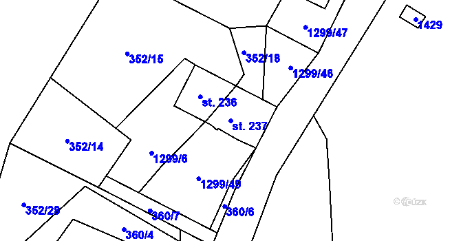 Parcela st. 237 v KÚ Přední Výtoň, Katastrální mapa