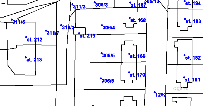 Parcela st. 306/5 v KÚ Přední Výtoň, Katastrální mapa