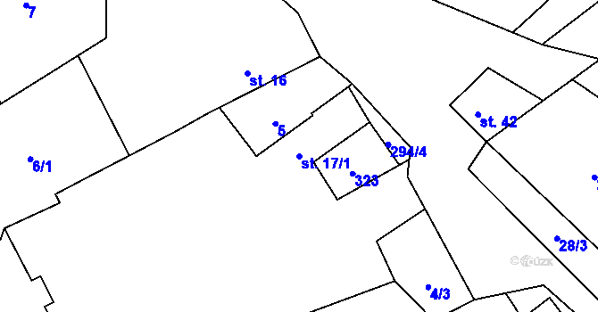 Parcela st. 17/1 v KÚ Makov u Předslavi, Katastrální mapa
