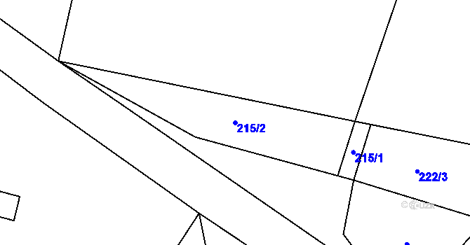 Parcela st. 215/2 v KÚ Kakovice u Volyně, Katastrální mapa