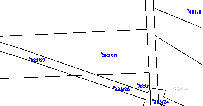 Parcela st. 383/31 v KÚ Předslavice, Katastrální mapa
