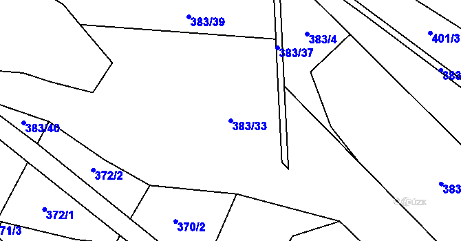 Parcela st. 383/33 v KÚ Předslavice, Katastrální mapa