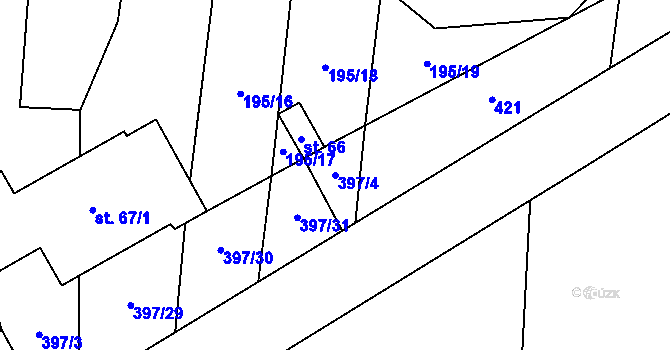 Parcela st. 397/4 v KÚ Kvasejovice u Soběslavi, Katastrální mapa