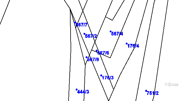 Parcela st. 567/6 v KÚ Přehořov u Soběslavi, Katastrální mapa