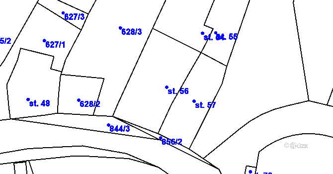 Parcela st. 56 v KÚ Bítov u Přehýšova, Katastrální mapa