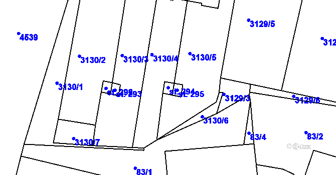 Parcela st. 294 v KÚ Přehýšov, Katastrální mapa