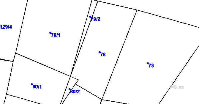 Parcela st. 78 v KÚ Přehýšov, Katastrální mapa