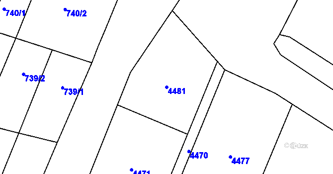 Parcela st. 4481 v KÚ Přehýšov, Katastrální mapa