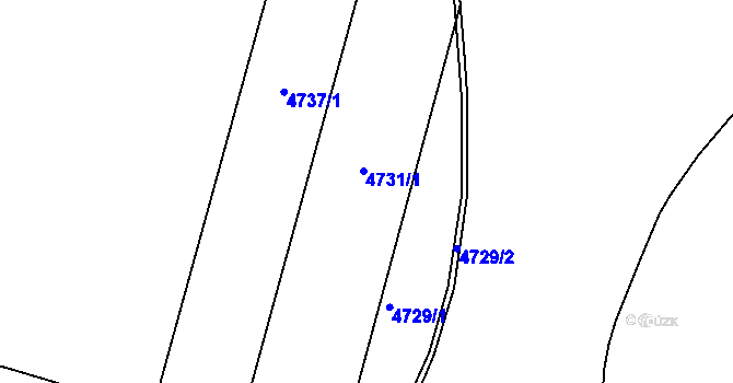 Parcela st. 4731 v KÚ Přehýšov, Katastrální mapa