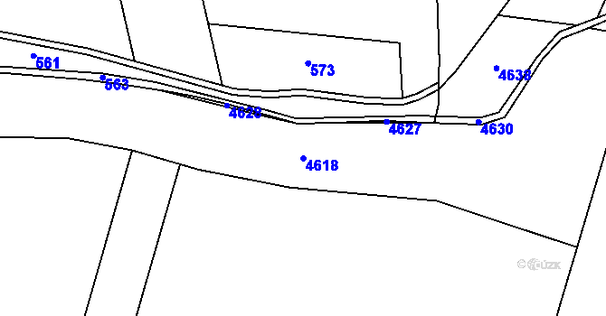 Parcela st. 4618 v KÚ Přehýšov, Katastrální mapa