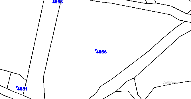 Parcela st. 4666 v KÚ Přehýšov, Katastrální mapa