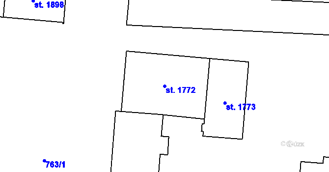 Parcela st. 1772 v KÚ Přelouč, Katastrální mapa