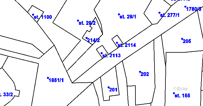 Parcela st. 2113 v KÚ Přelouč, Katastrální mapa