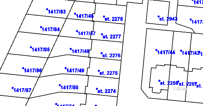 Parcela st. 2276 v KÚ Přelouč, Katastrální mapa