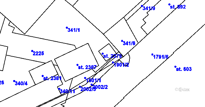 Parcela st. 2379 v KÚ Přelouč, Katastrální mapa