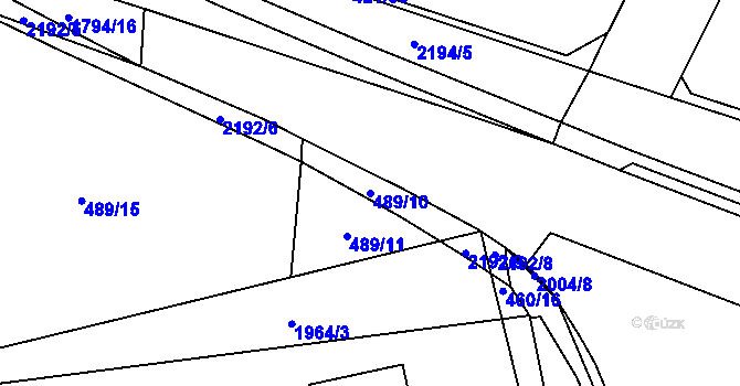 Parcela st. 489/10 v KÚ Přelouč, Katastrální mapa
