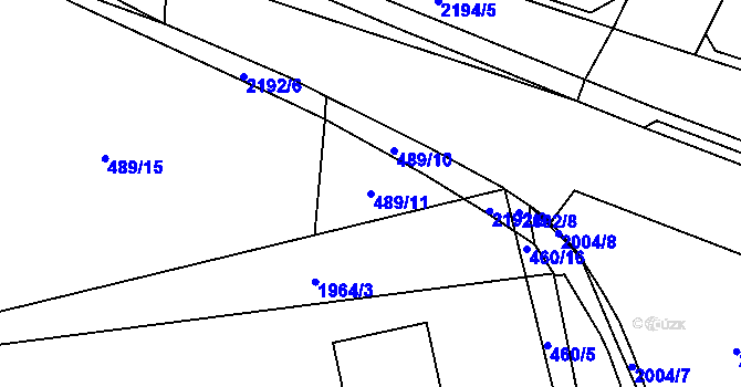 Parcela st. 489/11 v KÚ Přelouč, Katastrální mapa