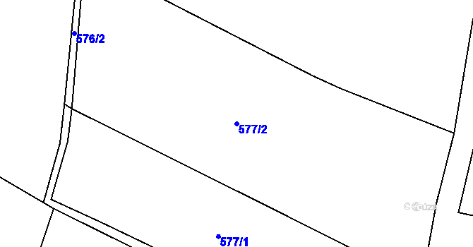 Parcela st. 577/2 v KÚ Přelouč, Katastrální mapa
